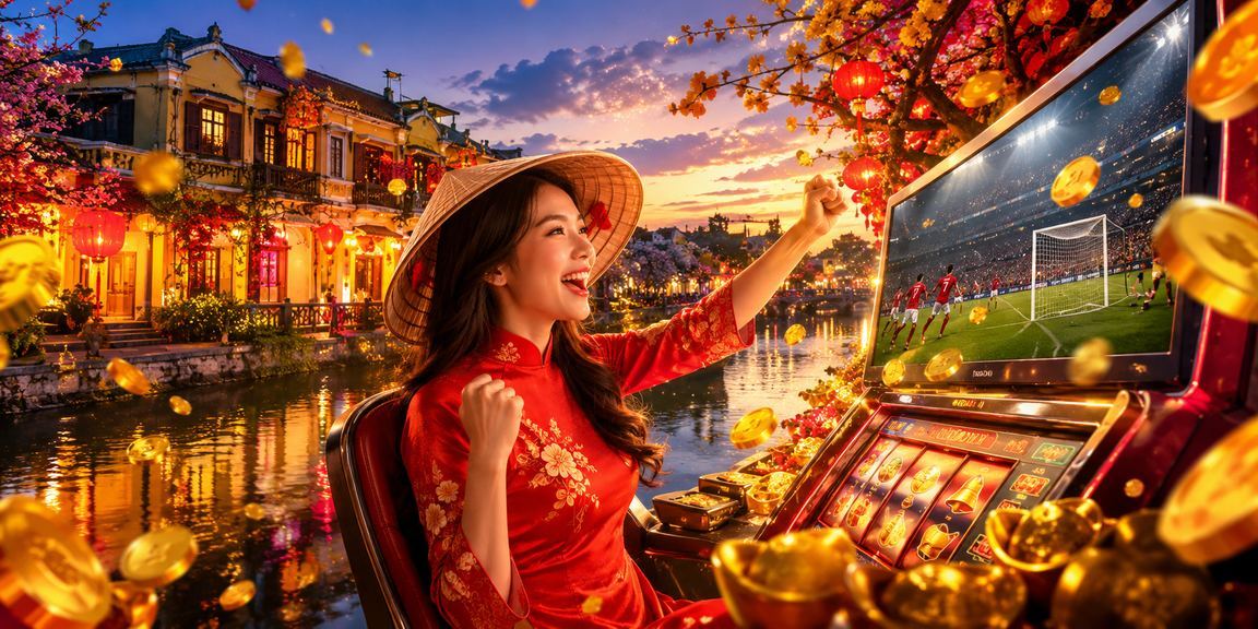 Người chơi slot game trực tuyến tại Hà Nội với hình ảnh nón lá truyền thống Việt Nam